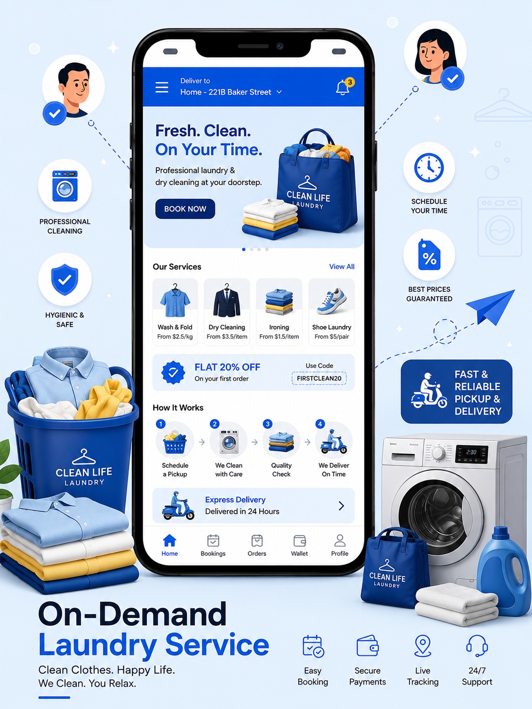 On Demand Laundry Service Mobile App Development